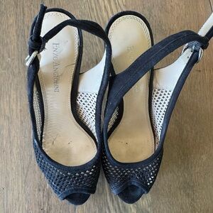 Enzo Angiolini Black Peep-Toe Women's Shoes